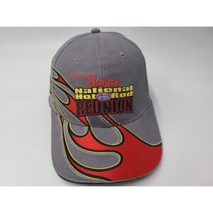 2008 NHRA Holley National Hot Rod Reunion Flames Adjustable Hat Cap Racing Gray